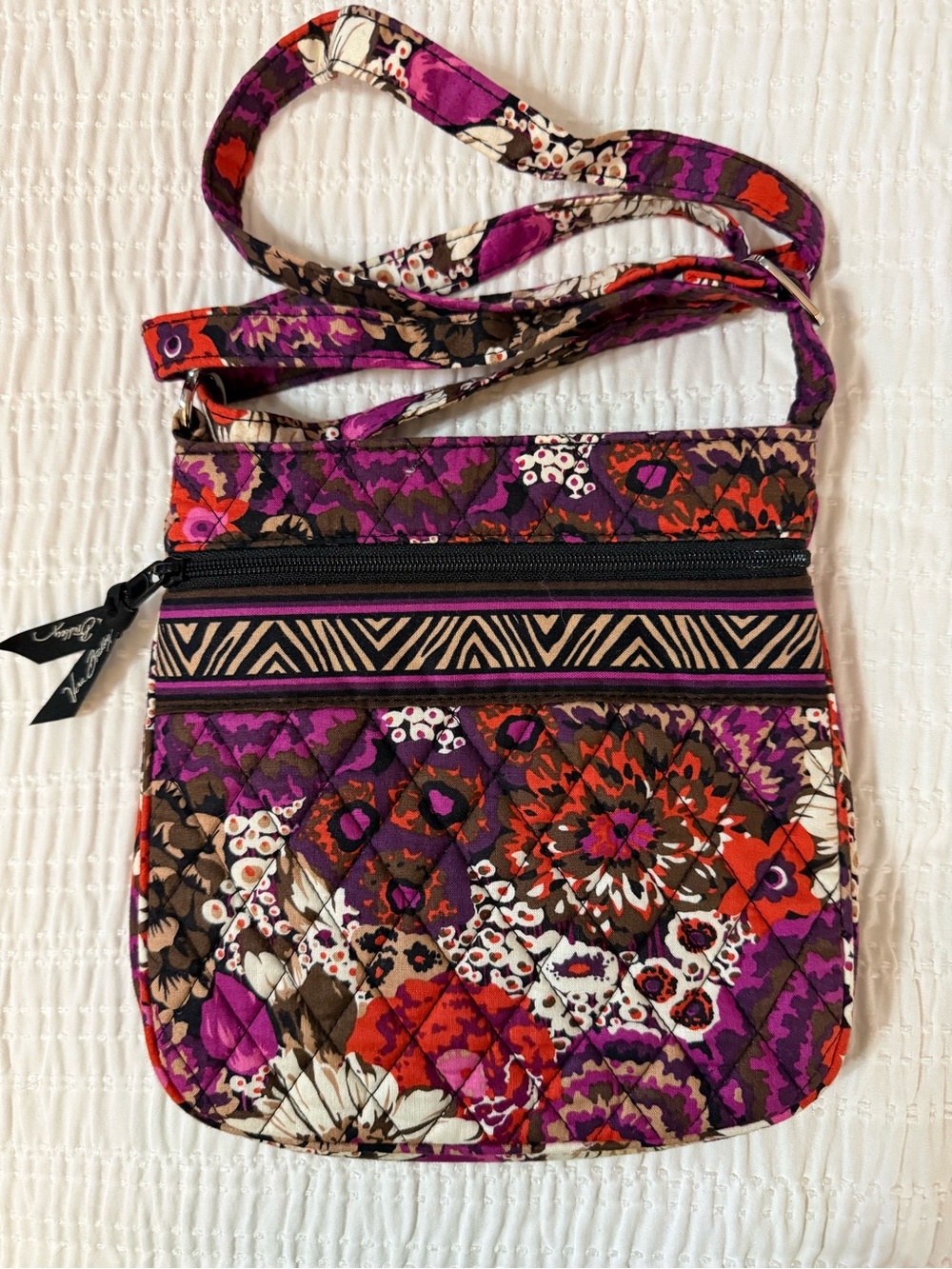 Vera Bradley Purple Floral Quilted Crossbody Bag
